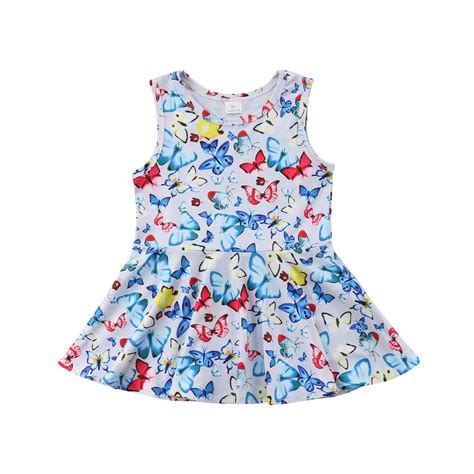 Toddler Infant Kid Baby Girl Dress Butterfly Printed Casual Dresses