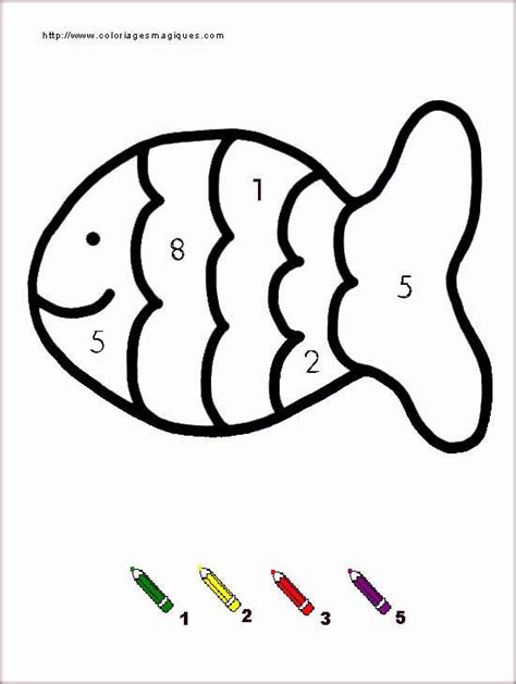 COLORIAGES MAGIQUES DU POISSON Preschool Colors Preschool Activities