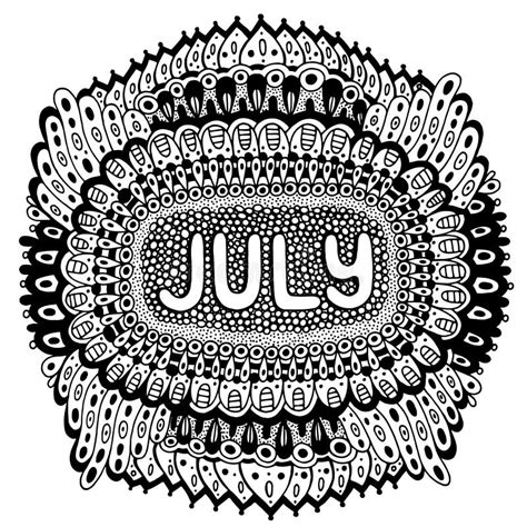 Calendar July Coloring Page Stock Illustrations 83 Calendar July