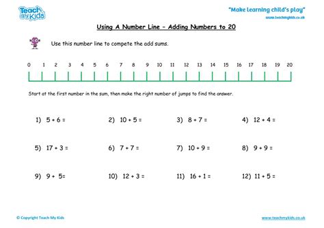 Number Line Addition Worksheets For Kindergarten Preschool And K Worksheets
