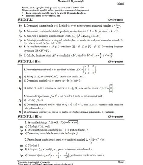 Exemple De Simulari Matematica Clasa 8