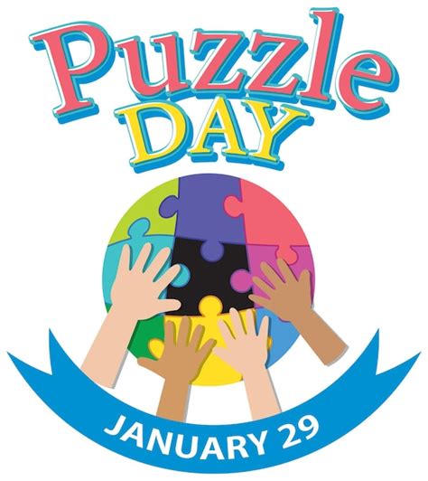 Free Vector National Puzzle Day Banner