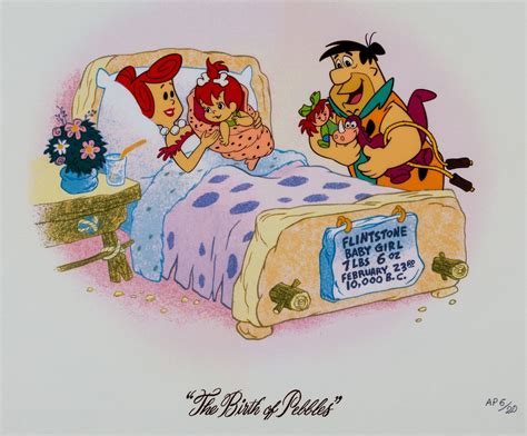 The Birth Of Pebbles Flintstones Limited Edition Serigraph Cel Animation Art Hanna Barbera 1993