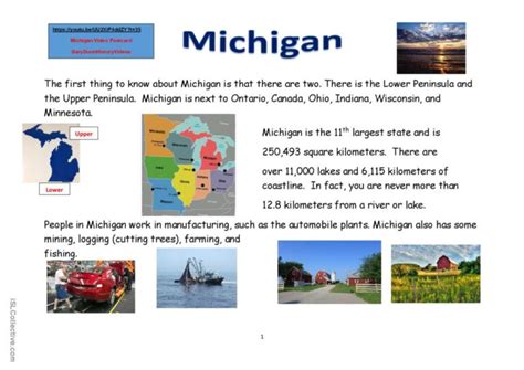 Michigan Video And Reading Lesson Pi English Esl Worksheets Pdf Doc