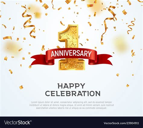 1 year anniversary banner template first Vector Image