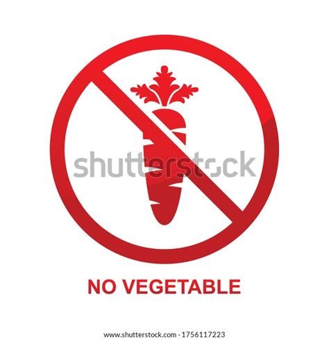 No Vegetable Sign Isolated On White Stock Vector Royalty Free