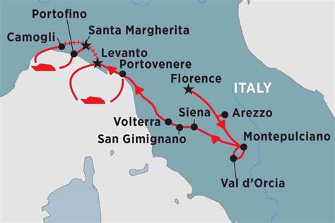 Map Of Tuscany And Cinque Terre Explorer Italy Tours Tuscany Map