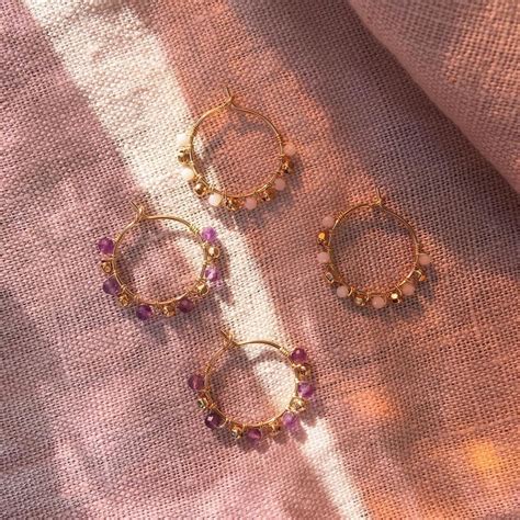 In Blossom On Instagram Dreamy Petite Selene Hoops In Pink Opal And