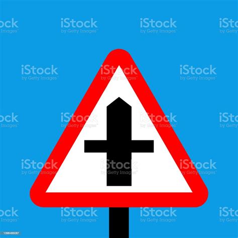 Warning Triangle Crossroads Stock Illustration Download Image Now