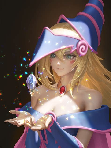 Wallpaper Anime Girls Trading Card Games Yu Gi Oh Dark Magician Girl Long Hair Blonde