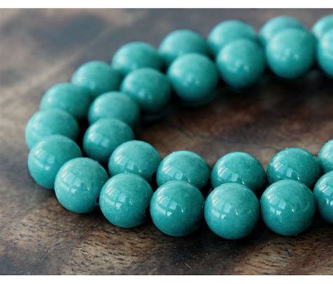 Cadet Blue Mountain Jade Beads 8mm Round Golden Age Beads