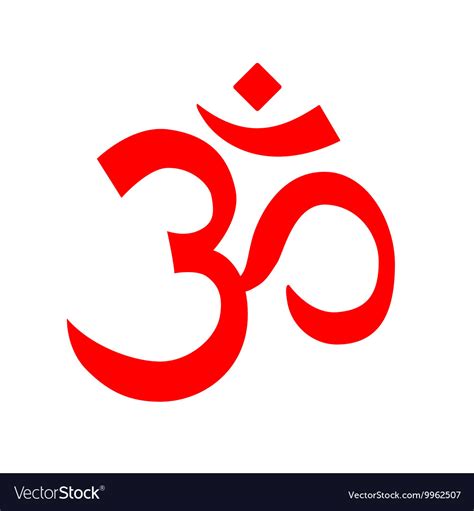 Red Om Symbol Aum Logo Royalty Free Vector Image