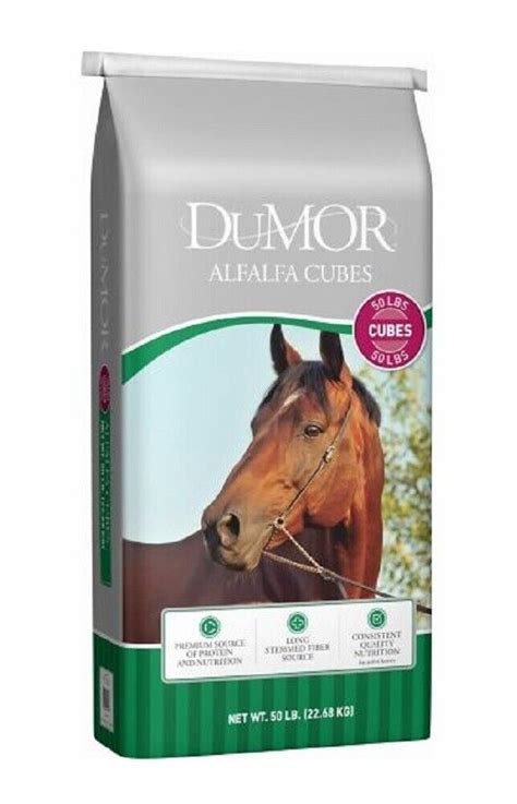 Dumor Dmr Ac50 Adult Stage Premium Alfalfa Cubes Horse Feed In 50 Lbs