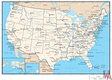 United States Rivers Water Flows Map 1 Whatsanswer World Photography