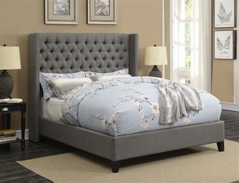 The ava grey queen bed is a crate and barrel exclusive. BENICIA UPHOLSTERED BED - Benicia Grey Upholstered ...