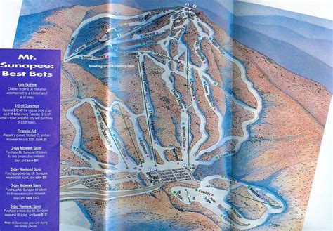 1993 94 Mt Sunapee Trail Map New England Ski Map
