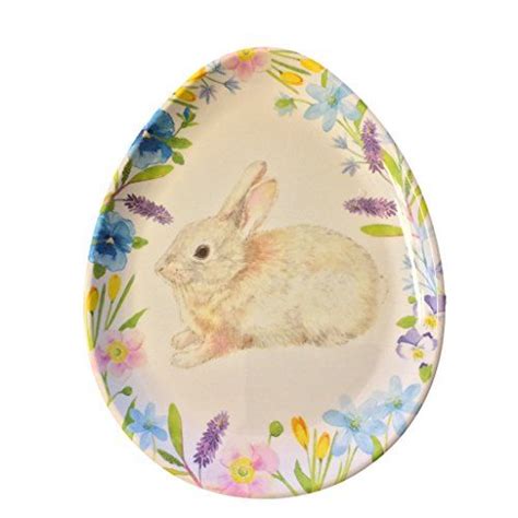 Basic materials for making a paper plate easter bunny. Designer Easter Plates for Indoor and Outdoor Use Made of... https://www.amazon.com/dp ...