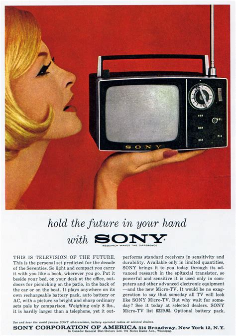 Design Is Fine History Is Mine — Sony Ad For Portable Tv Hold The