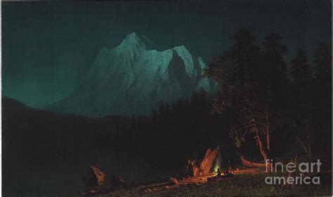 Mountainous Landscape By Moonlight Painting By Albert Bierstadt Fine