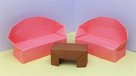 How To Make A Paper Sofa Double Origami For Beginners Youtube