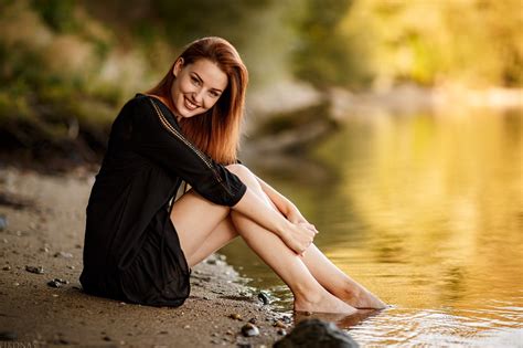 Barefoot Woman With Red Hair