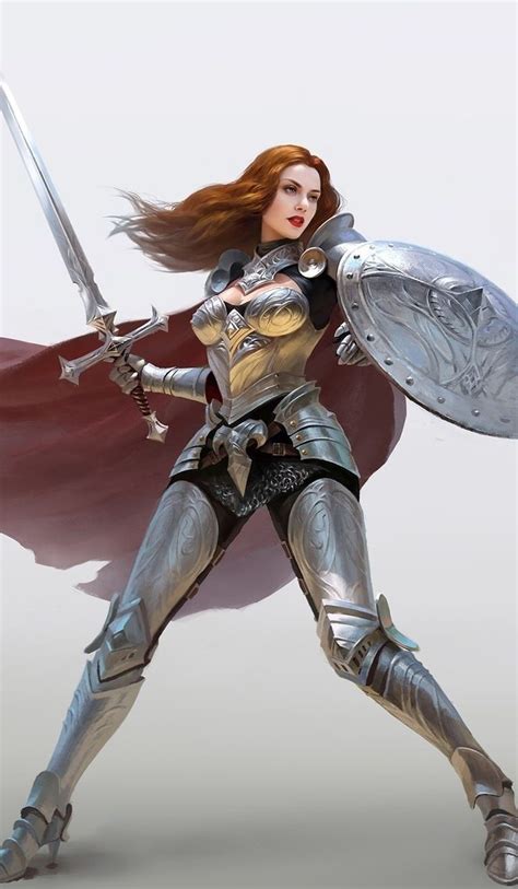 Fantasy Woman With Sword And Shield Warrior Art 720x1280 Wallpaper Heroic Fantasy Fantasy