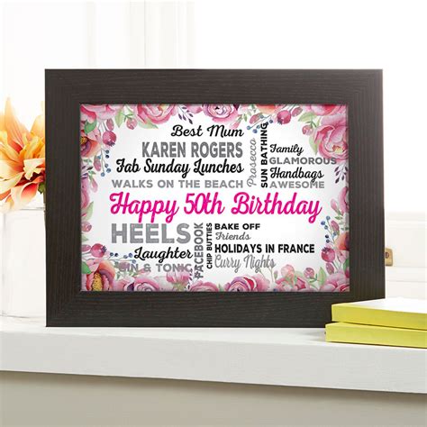 I gave her a gift each day for 50 days leading up to her birthday. Personalised 50th Birthday Presents For Her | Chatterbox Walls