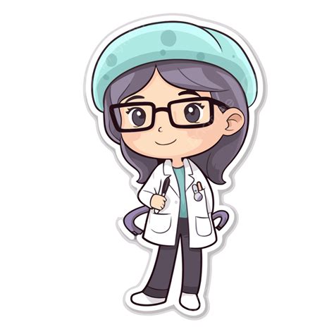 Cartoon Female Doctor Vector Clipart Sticker Obgyn Cartoon Png And