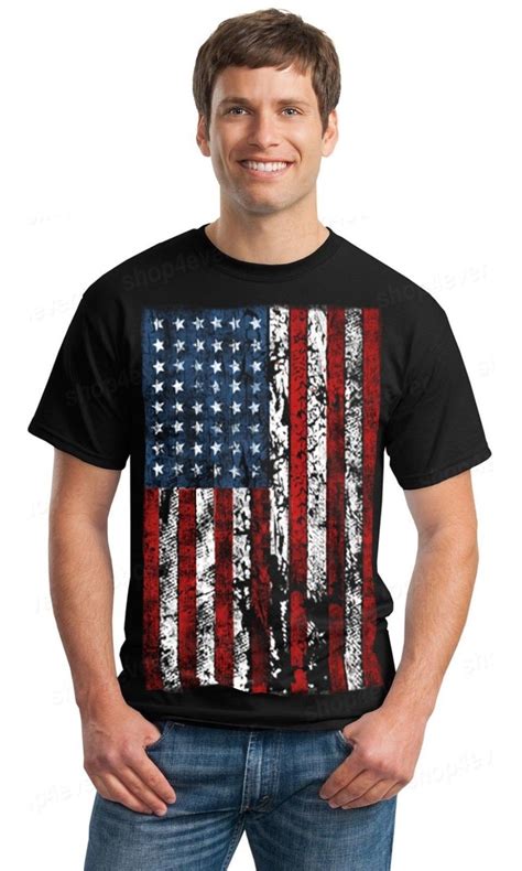 New Vintage American Flag T Shirt American Patriotism Usa Flag Mens