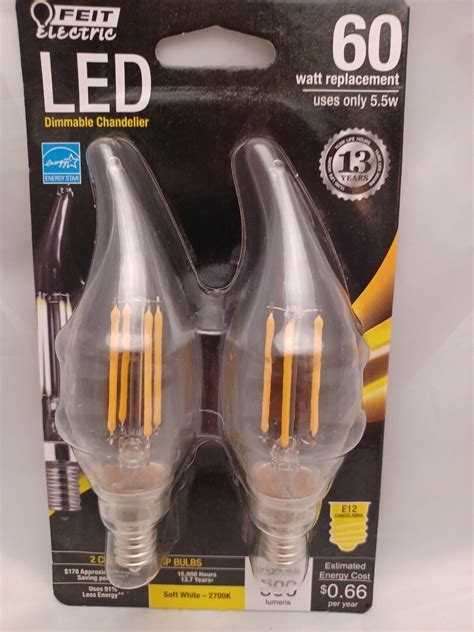 Feit Electric Bpcfc60827led2 Chandelier Flame Bulb Light Tip Led Max 60