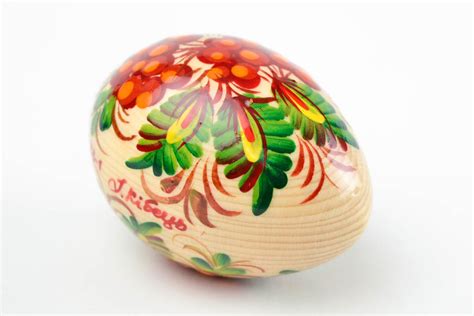 Unusual Handmade Easter Egg Easter Decor Painted Wooden