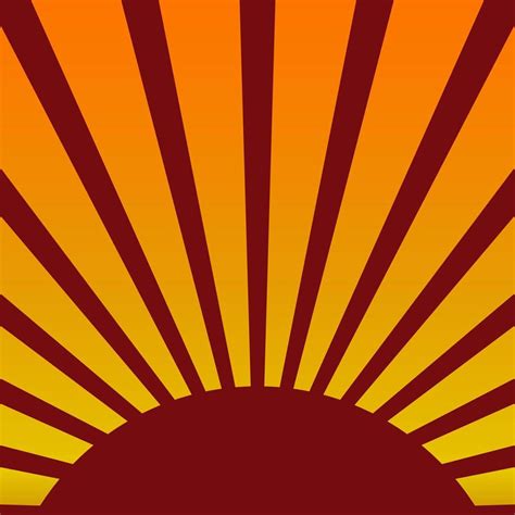 Sun Rise Red Ray With Gradient Yellow Background Vector Illustration