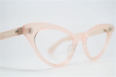 Light Pink Cat Eye Glasses Rhinestone Cateye Frames Etsy