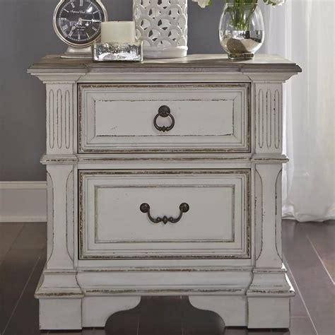 Convenient charging station half of the bedside nightstand's top tray slides out, giving you easy access to the charging station without having to move the items on top. Liberty Furniture Abbey Park Traditional 2 Drawer Nightstand with Built In Charging Station ...