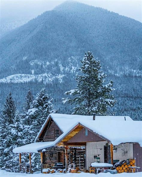 Mountain Cabin In Big Sky Montana 1080 × 1346 Winter Cabin