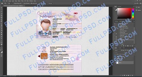 Download Georgia Id Card V1 Psd File Photoshop Template Editable Fullpsd