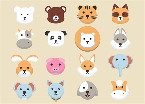 Cute Forest Animal Avatars Vector Free Download