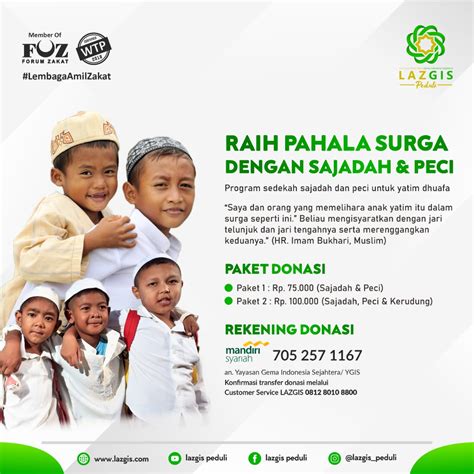 Poster Donasi Sedekah Peci Laz Gema Indonesia Sejahtera