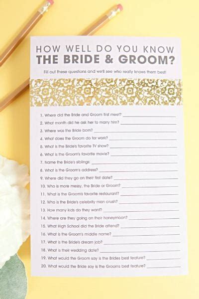 FREE Printable Bridal Shower Games