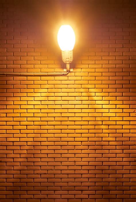 Brick Wall Illuminated By A Lantern Stock Image Image Of Bright Stone 169492511