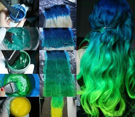 Blue To Green Hair Ombre Fun Colored Hair Pinterest