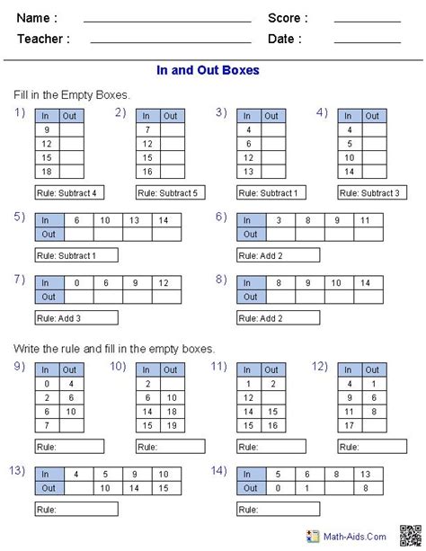 Math worksheets and online activities. Pin on Math-Aids.Com