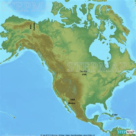 Stepmap Nordamerika Übersicht Landkarte Für Welt