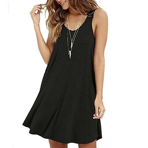 Summer Women S O Neck Sleeveless Tank Dress Female Fashion Casual Solid Color Dress A Line