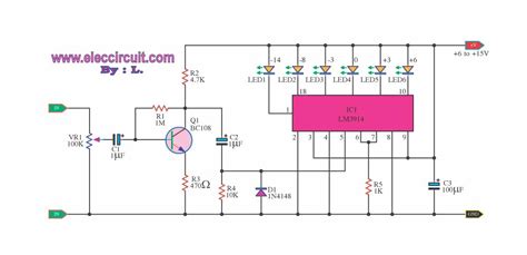 The lm3915 will provide the functions to building an audiometer the circuit is working by an input audio signal has to be injected to the lm3915 ic. Skema Vu Meter Led Lm3915 - PCB Designs
