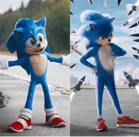 Sonic The Hedgehog Redesign Before And After Sonic The Hedgehog Movie