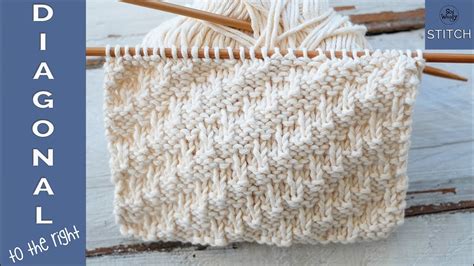 Plaited stitch, also known as a twisted stitch (k tbl, p tbl). A textured knitting stitch for beginners: Diagonal to the ...