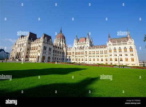 The Hungarian Parliament Building Budapest Hungary Europe Stock