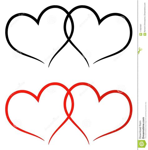 Tonkarton (fotokarton) in rot und weiß. Red And Black Two Hearts Clip Art Stock Vector ...