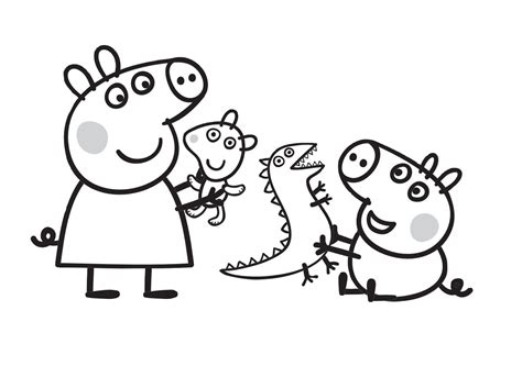 We have collected 40+ peppa pig family coloring page images of various designs for you to. Playing with Dinosaur Toys Brother George and Peppa Pig ...